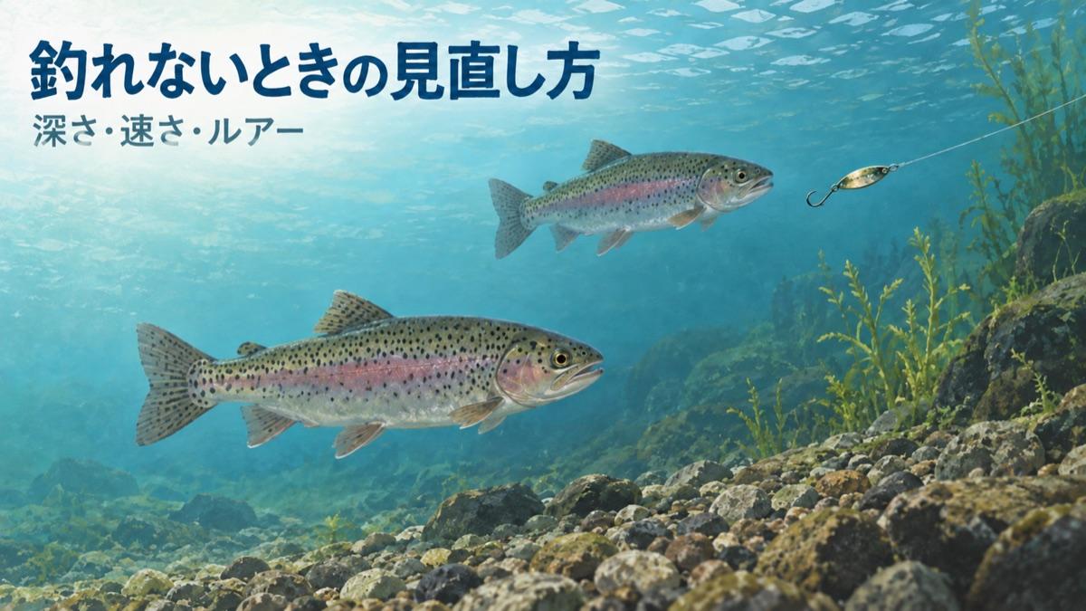 管理釣り場で釣れないときに見直す深さ・速さ・ルアー